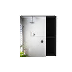 ZUN Labelle Medicine Cabinet With Mirror, Five Internal Shelves, Single Door -Black B20091924