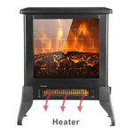 ZUN SF512-14A 14 inch 1400w Freestanding Fireplace Fake Wood / Single Color / Heating Wire / One Rocker 02706015