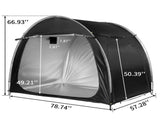6.8x4.9FT Black Arc Bicycle Storage Shed, 210D PU Silver Coated Oxford, Black Fiberglass Frame, 56945196