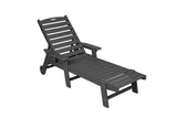 Lounge Chair Outdoor with Wood Texture,Oversized Chaise Chair with 5 Positions, HDPE, Patio W2103P254600