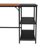 ZUN 120cm Retro Color Black Particleboard Paste Triamine Stitching Computer Desk 00036899