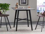 Modern Bar Height 42" Dining Table, Rubberwood Legs and Laminate Table Top, Paladina Marble Finish, 65503.00