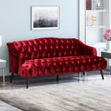 Comfy 3-seat Sofa with Wooden Legs, PU, for Living Room and Study N760P178601R