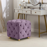 Purple Modern Velvet Upholstered Ottoman, Exquisite Small End Table, Soft Foot Stool,Dressing Makeup W1170103517