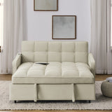 Loveseats Sofa Bed with Pull-out Bed,Adjsutable Back and Two Arm Pocket,TypeC and USB Charging with W1413124442