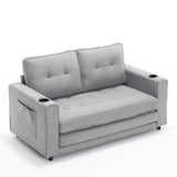 3-in-1 Upholstered Futon Sofa Convertible Sofa bed,Foldable Tufted Loveseat with W2325P183182