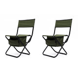 ZUN 2-piece Folding Outdoor Chair with Storage Bag, Portable Chair for indoor, Outdoor Camping, Picnics 22963446