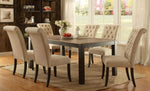 ZUN Dining Room Furniture Contemporary Rustic Style Beige Fabric Upholstered Tufted Set of 2 Chairs HS11CM3564SC-ID-AHD