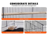 30" Bird Enclosure, Durable Metal Cage for Small Parrots, Budgies, Lovebirds, and Canaries, Includes 02441738