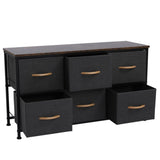 ZUN 3-Tier Wide Drawer Dresser, Storage Unit with 6 Easy Pull Fabric Drawers and Metal Frame, Wooden 46440438