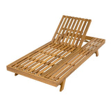2/3 FOLDABLE ACACIA WOOD LOUNGE CHAIR WITH ADJUSTABLE BACKREST & FLAT STORAGE SURFACE, TEAK FINISH N770P253442T