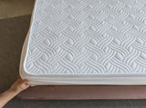 White Quilted Fitted Sheet, Fits Mattress Up to 15" Deep, 2/3-Piece Set, Queen 83674005