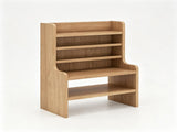Natural 6-Tier Desktop Storage Organizer, Adjustable Removable Shelves Wooden Desk Rack with 68621838