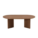 ZUN Length 39.37 Inch Modern Coffee Table,MDF Oval Coffee Table for Living Room,Small Coffee Table with W2582P217993