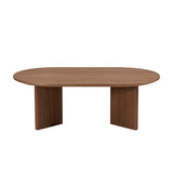 ZUN Length 39.37 Inch Modern Coffee Table,MDF Oval Coffee Table for Living Room,Small Coffee Table with W2582P217993