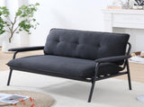 The 53-inch black sofa offers a spacious layout in the small apartment, easily handling various W3371P309476