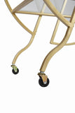 Gold Bar Carts for The Home Bar Serving Cart, Rolling Bar Cart Gold with Lockable Caster Wheels, W3123P480999