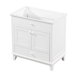 ZUN 30" Bathroom Vanity Base without Sink, Bathroom Cabinet with Two Doors and One Drawer, White WF294109AAK