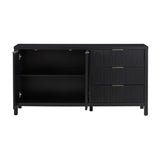U_STYLE Minimalist Wave-Pattern Sideboard with Functional Storage,Suitable for Entryway, Hallway, N711P235893B