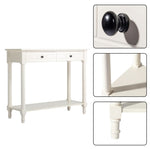 ZUN 2-Tier Console Table with 2 Drawers, Console Tables for, Sofa Table with Storage Shelves, 53777083