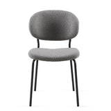 Grey Boucle Fabric Dining Chairs Set of 2,Dining Chairs with Metal Legs for Dining Room, Kitchen, W1164P195060