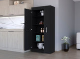 Black 5-Shelf Storage Pantry Cabinet B062P175201