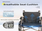 Aluminum Foldable Lightweight Adult Wheelchair, New Square Tube Design, 18" Seat with Front and Rear W3121P297482
