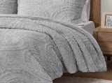 King/Cal King Embroidered Medallion Faux Fur Comforter Mini Set B03597086