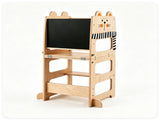 3-in-1 Convertible Toddler Learning Tower Step Stool with Chalkboard, Poplar Wood Flip Design 66238159