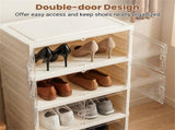 6-Tier Foldable Shoe Rack with Clear Doors, No-Tool Assembly Shoe Storage Organizer for Entryway 54367985