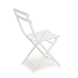 3 Piece Patio Bistro Set of Foldable Square Table and Chairs, White W1586P143181