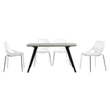 4pcs Bird's Nest Style Lounge Chair White 43246138