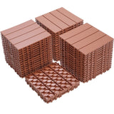 Plastic Interlocking Deck Tiles, 11.8"x11.8", Patio Flooring Outdoor Waterproof All W2882P204558