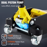 3 Ton Low Profile Aluminum Steel Racing Floor Jack Dual Pump Lift Car Auto 74686921