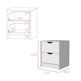 Nightstand Gandu, Two Drawers, White Finish B092122833