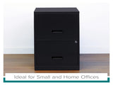 18" Deep 2 Drawer Letter Width Vertical File Cabinet, Black 75183146