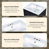 24x18x34 Inches Vintage Style Small Bathroom Vanity Combo with Ceramic Sink, 2 Soft-close Doors WF320828AAP