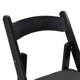 Upholstered folding chair, space saving,,easy to carry, 4PCS,Black cushion/Black shelf,Dining room W495P193665