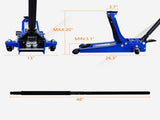 3T Heavy Duty Horizontal Double Pump Floor Jack Foot Model 43980968