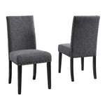 ZUN Biony Fabric Dining Chairs with Nailhead Trim, Set of 2, Gray T2574P164548