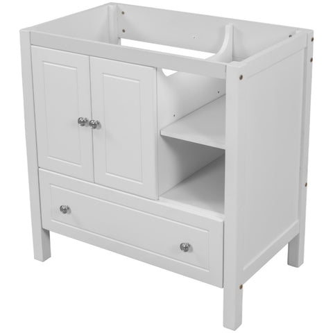 ZUN 30" Bathroom Vanity Base Only, Solid Wood Frame, Bathroom Storage Cabinet with Doors and Drawers, 89903738