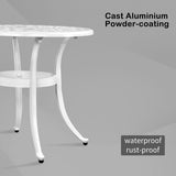 Phoenix Cast Aluminum Round Table, Patio End Table Side Table, Cast Aluminum Cocktail Table, Outdoor 23436052