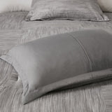7 Piece Printed Seersucker Comforter Set Grey Cal King B03597116