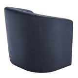 Ardena Midnight Blue Faux Leather Swivel Barrel Chair B050P322594