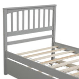 Twin size Platform Bed with Trundle, Gray WF195106AAE