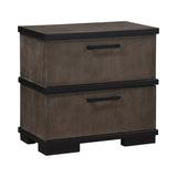Two-Tone Brown Black Finish 2-Drawers Nightstand 1pc Modern Industrial Design Bedroom Furniture B011P242817