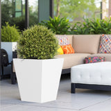 18" H Tall Metal Tapered Planter Large Outdoor & Indoor Garden Plant Pot with Drainage Hole and W3077P276879