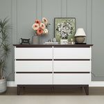 ZUN 6-Drawer Double Dresser with Wide Drawers,White Dresser Bedroom, Wood Storage Chest of Drawers 22534824