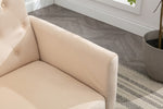 ZUN Velvet Accent Chair with Adjustable Armrests and Backrest, Button Tufted Lounge Chair, Single 95479699