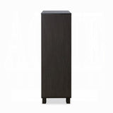 White and Espresso 5-Drawer Chest B062P209032